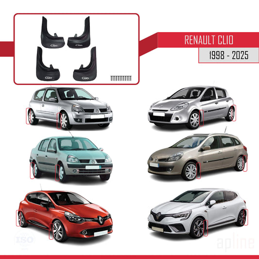 Kompatibel mit Renault Clio 1998-2025 Auto Kotflügel Vorne Hinten Satz 4 Stück Schwarz