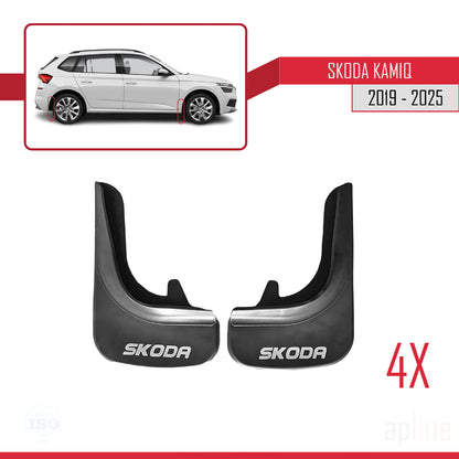 Compatible avec Skoda Kamiq 2019-2025 Jeu de Bavettes Garde-boue Avant et Arrière de Voiture 4 Pcs Noir