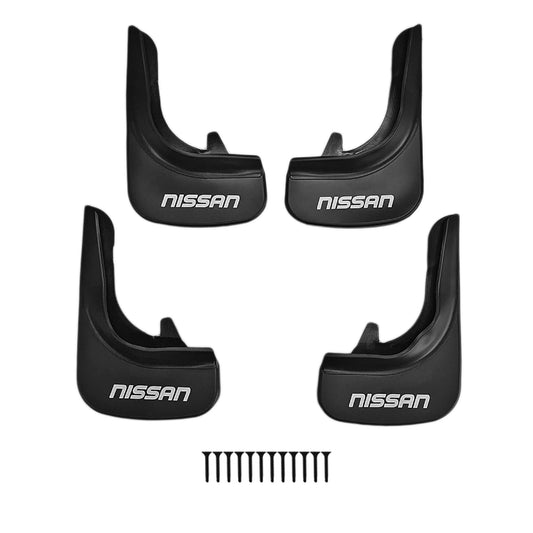 Compatible avec Nissan Jeu de Bavettes Garde-boue Avant et Arrière de Voiture 4 Pcs Noir