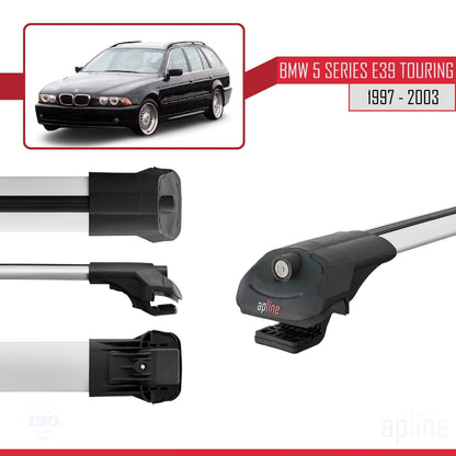 Kompatibel mit BMW 5er (E39) Touring 1997-2003 ACE-1 Dachgepäckträger, graues Aluminium, 3-teilig