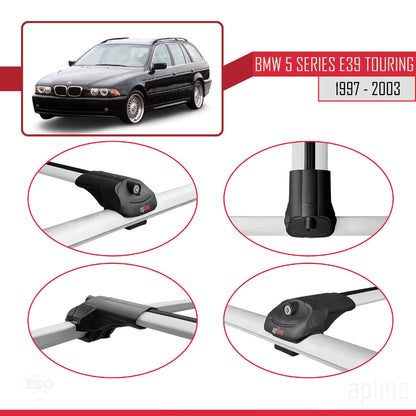 Kompatibel mit BMW 5er (E39) Touring 1997-2003 ACE-1 Dachgepäckträger, graues Aluminium, 3-teilig