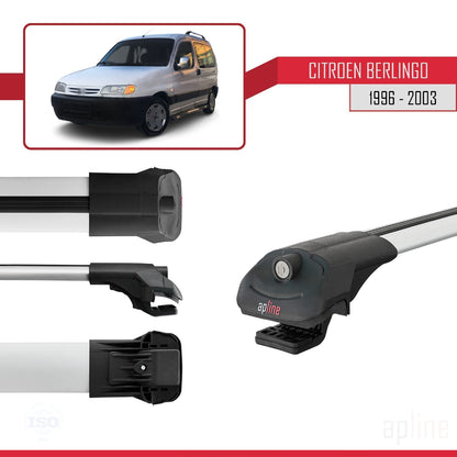 Kompatibel mit Citroen Berlingo (M49) 1996-2003 ACE-1 Relingträger Dachträger Auto Gepäckträger Grau Aluminium 3 Stangen