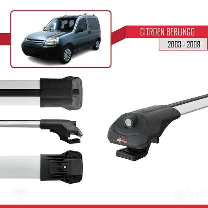 Compatible with Citroen Berlingo (M59) 2003-2008 ACE-1 Car Roof Rack Cross Bar Grey Aluminium 4 Bars