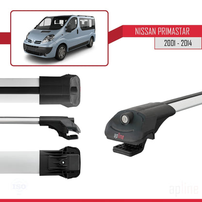 Kompatibel mit Nissan Primastar 2001-2014 ACE-1 Relingträger Dachträger Auto Gepäckträger Grau Aluminium 2 Stangen
