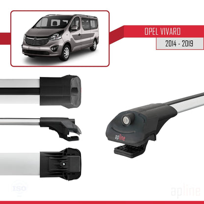Kompatibel mit Opel Vivaro B 2014-2019 ACE-1 Relingträger Dachträger Auto Gepäckträger Grau Aluminium 3 Stangen
