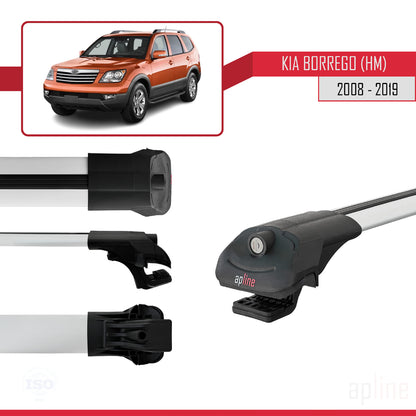 Kompatibel mit Kia Borrego (HM) 2008-2019 ACE-1 Relingträger Dachträger Auto Gepäckträger Grau Aluminium 3 Stangen