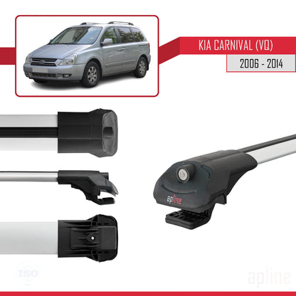 Kompatibel mit Kia Carnival 2 (VQ) 2006-2014 ACE-1 Relingträger Dachträger Auto Gepäckträger Grau Aluminium 3 Stangen
