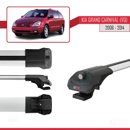 Compatible with Kia Grand Carnival 2 (VQ) 2006-2014 ACE-1 Car Roof Rack Cross Bar Grey Aluminium 2 Bars