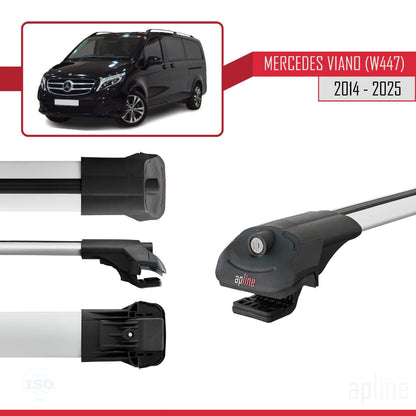 Compatible with Mercedes Viano 3 (W447) 2014-2025 ACE-1 Car Roof Rack Cross Bar Grey Aluminium 3 Bars