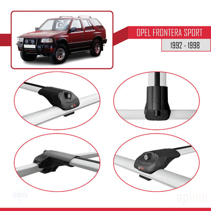 Compatible avec Opel Frontera Sport 1992-1998 ACE-1 Barres de Toit Railing Porte-Bagages de Voiture Gris Aluminium 2 Barres