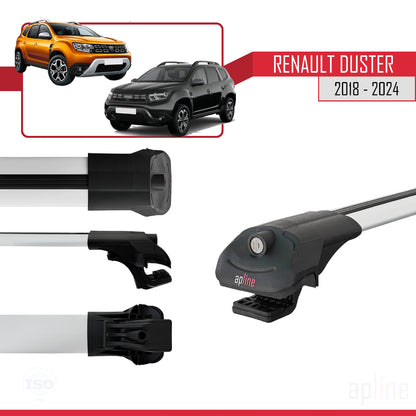 Kompatibel mit Renault Duster 2 (HM) 2018-2024 ACE-1 Relingträger Dachträger Auto Gepäckträger Grau Aluminium 2 Stangen