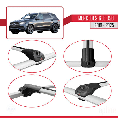 Compatible with Mercedes GLE Class 4 (V167) 2019-2025 ACE-1 Car Roof Rack Cross Bar Grey Aluminium 3 Bars