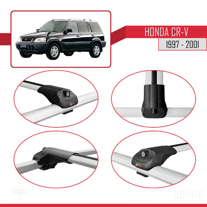 Kompatibel mit Honda CR-V 1997-2001 ACE-1 Relingträger Dachträger Auto Gepäckträger Grau Aluminium 2 Stangen