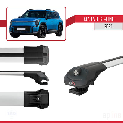 Kompatibel mit KIA EV9 GT-LINE 2024-2025 ACE-1 Relingträger Dachträger Auto Gepäckträger Grau Aluminium 3 Stangen