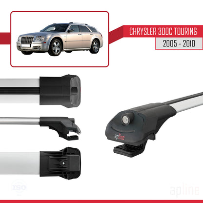 Kompatibel mit Chrysler 300C Touring 2005-2010 ACE-1 Relingträger Dachträger Auto Gepäckträger Grau Aluminium 3 Stangen