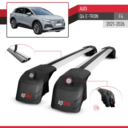 Kompatibel mit Q4 (F4) E-Tron 2021-2025 ACE-2 Relingträger Dachträger Auto Gepäckträger Grau Aluminium 2 Stangen