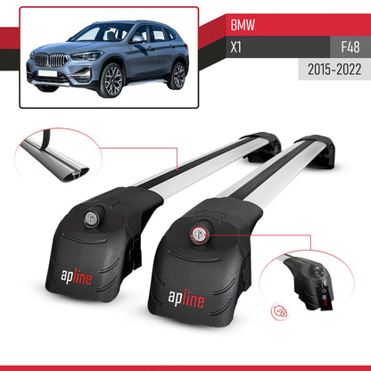 Kompatibel mit BMW X1 (F48) 2016-2022 ACE-2 Relingträger Dachträger Auto Gepäckträger Grau Aluminium 2 Stangen