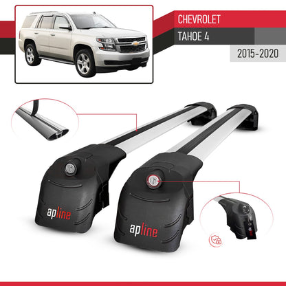 Kompatibel mit Chevrolet Tahoe 4 2015-2020 ACE-2 Relingträger Dachträger Auto Gepäckträger Grau Aluminium 2 Stangen