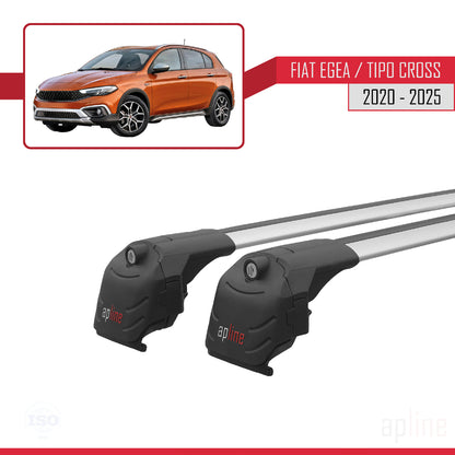 Compatible avec Fiat Egea Cross 2020-2025 ACE-2 Barres de Toit Railing Porte-Bagages de Voiture Gris Aluminium 2 Barres