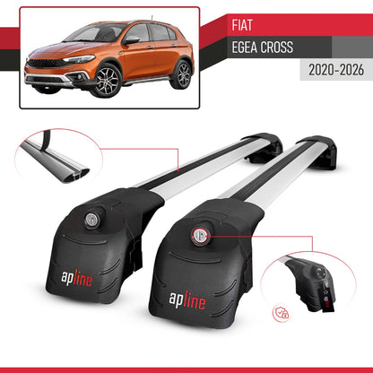 Kompatibel mit Fiat Egea Cross 2020-2025 ACE-2 Relingträger Dachträger Auto Gepäckträger Grau Aluminium 2 Stangen