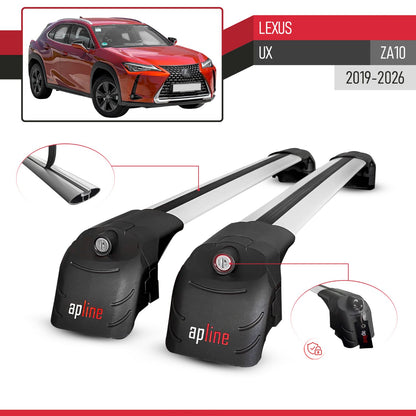 Kompatibel mit Lexus UX (ZA10) 2019-2025 ACE-2 Relingträger Dachträger Auto Gepäckträger Grau Aluminium 2 Stangen