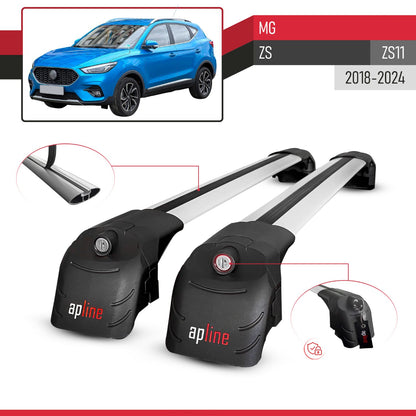 Kompatibel mit MG ZS 2018-2024 ACE-2 Relingträger Dachträger Auto Gepäckträger Grau Aluminium 2 Stangen