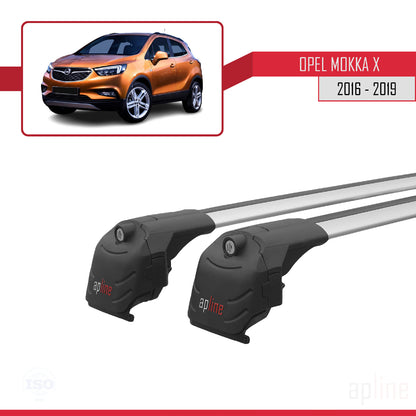 Compatible avec Opel Mokka X (J13) 2016-2019 ACE-2 Barres de Toit Railing Porte-Bagages de Voiture Gris Aluminium 2 Barres