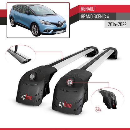 Kompatibel mit Renault Grand Scenic 4 2017-2022 ACE-2 Relingträger Dachträger Auto Gepäckträger Grau Aluminium 2 Stangen