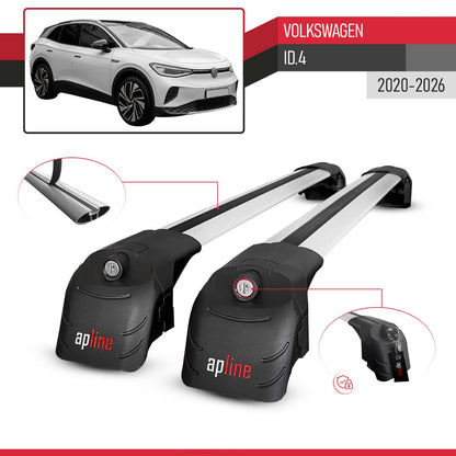 Kompatibel mit Volkswagen ID.4 2020-2025 ACE-2 Relingträger Dachträger Auto Gepäckträger Grau Aluminium 2 Stangen