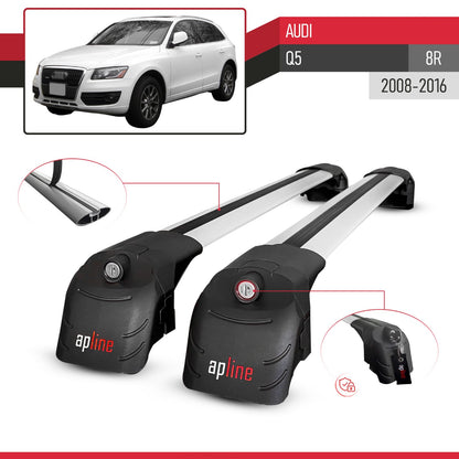 Kompatibel mit Q5 (8R) 2009-2016 ACE-2 Relingträger Dachträger Auto Gepäckträger Grau Aluminium 2 Stangen
