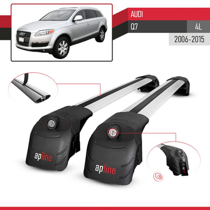 Compatible with Q7 (4L) 2006-2015 ACE-2 Car Roof Rack Cross Bar Grey Aluminium 2 Bars