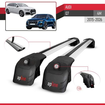 Kompatibel mit Q7 (4M) 2016-2025 ACE-2 Relingträger Dachträger Auto Gepäckträger Grau Aluminium 2 Stangen