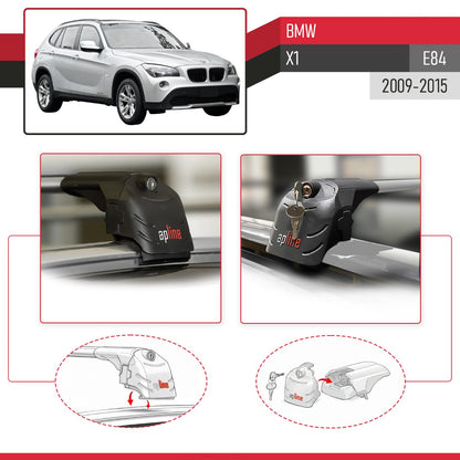 Kompatibel mit BMW X1 (E84) 2010-2015 ACE-2 Relingträger Dachträger Auto Gepäckträger Grau Aluminium 2 Stangen