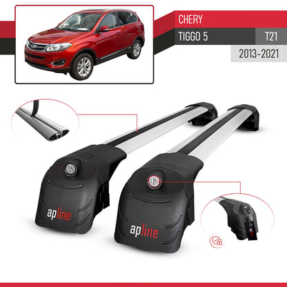 Kompatibel mit Chery Tiggo 5 (T21) 2013-2021 ACE-2 Relingträger Dachträger Auto Gepäckträger Grau Aluminium 2 Stangen
