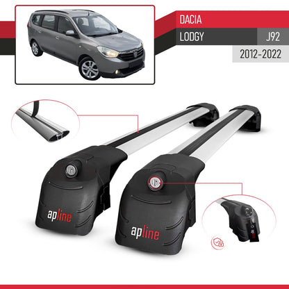 Kompatibel mit Dacia Lodgy (J92) 2012-2022 ACE-2 Relingträger Dachträger Auto Gepäckträger Grau Aluminium 2 Stangen