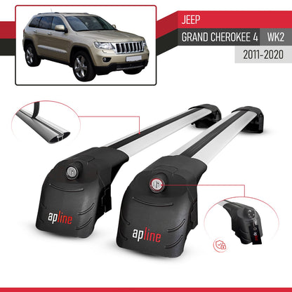 Compatible with Jeep Grand Cherokee 4 (WK2) 2011-2020 ACE-2 Car Roof Rack Cross Bar Grey Aluminium 2 Bars