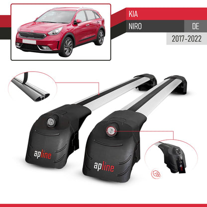 Kompatibel mit Kia Niro (DE) 2017-2022 ACE-2 Relingträger Dachträger Auto Gepäckträger Grau Aluminium 2 Stangen