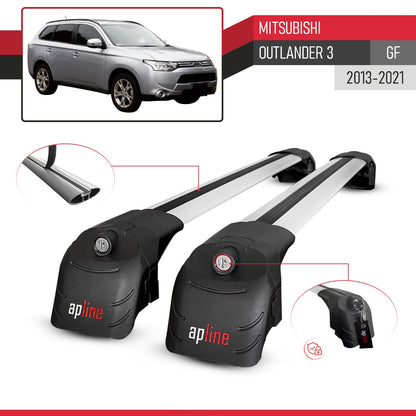 Kompatibel mit Mitsubishi Outlander 3 2013-2018 ACE-2 Relingträger Dachträger Auto Gepäckträger Grau Aluminium 2 Stangen