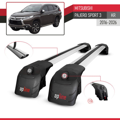 Kompatibel mit Mitsubishi Pajero Sport 3 2016-2025 ACE-2 Relingträger Dachträger Auto Gepäckträger Grau Aluminium 2 Stangen