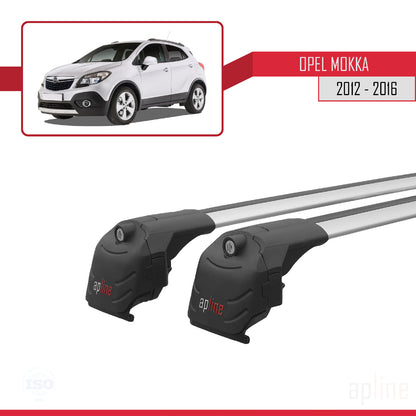 Compatible avec Opel Mokka A (J13) 2012-2016 ACE-2 Barres de Toit Railing Porte-Bagages de Voiture Gris Aluminium 2 Barres