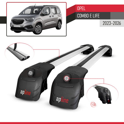 Kompatibel mit Opel Combo E Life 2023-2025 ACE-2 Relingträger Dachträger Auto Gepäckträger Grau Aluminium 2 Stangen