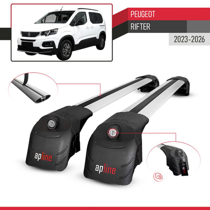 Kompatibel mit Peugeot Rifter 2023-2024 ACE-2 Relingträger Dachträger Auto Gepäckträger Grau Aluminium 2 Stangen