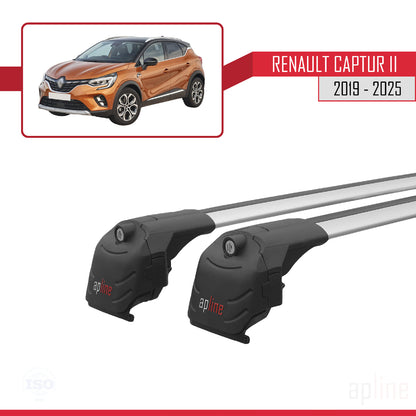 Compatible avec Renault Captur 2 2019-2025 ACE-2 Barres de Toit Railing Porte-Bagages de Voiture Gris Aluminium 2 Barres