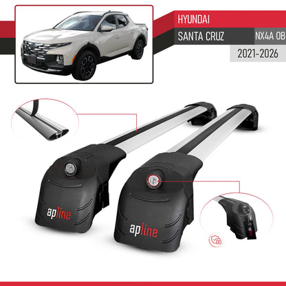 Kompatibel mit Hyundai Santa Cruz (NX4A OB) 2022-2025 ACE-2 Relingträger Dachträger Auto Gepäckträger Grau Aluminium 2 Stangen