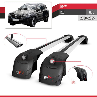 Kompatibel mit BMW iX3 G08 2021-2024 ACE-2 Relingträger Dachträger Auto Gepäckträger Grau Aluminium 2 Stangen