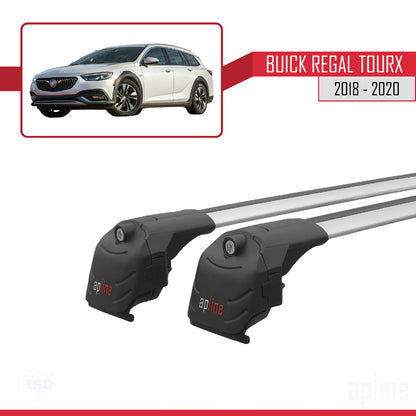 Kompatibel mit Buick Regal TourX 2018-2020 ACE-2 Dachgepäckträger, Reling, Gepäckträger, graues Aluminium, 2 Stangen