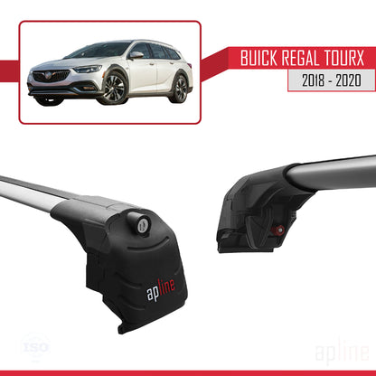 Kompatibel mit Buick Regal TourX 2018-2020 ACE-2 Dachgepäckträger, Reling, Gepäckträger, graues Aluminium, 2 Stangen