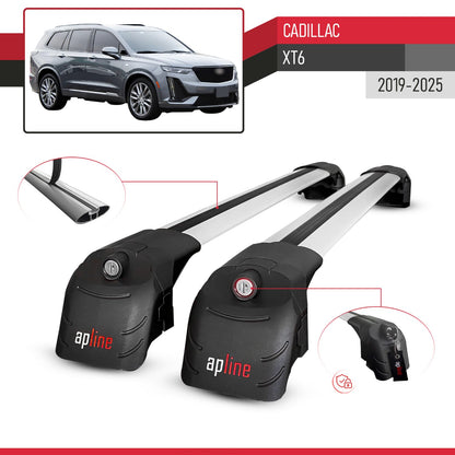 Kompatibel mit Cadillac XT6 2020-2024 ACE-2 Relingträger Dachträger Auto Gepäckträger Grau Aluminium 2 Stangen