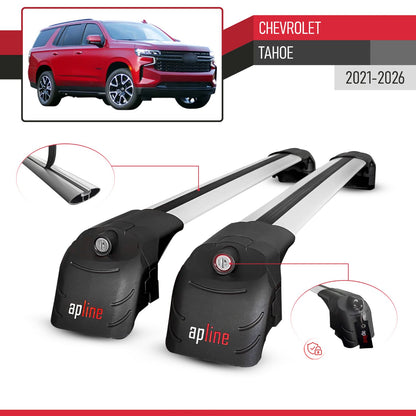 Compatible with Chevrolet Tahoe 2021-2024 ACE-2 Car Roof Rack Cross Bar Grey Aluminium 2 Bars
