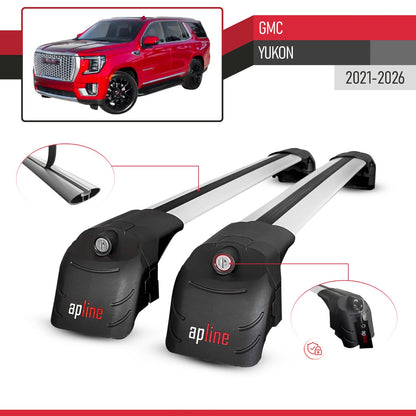 Kompatibel mit GMC Yukon 2021-2024 ACE-2 Relingträger Dachträger Auto Gepäckträger Grau Aluminium 2 Stangen